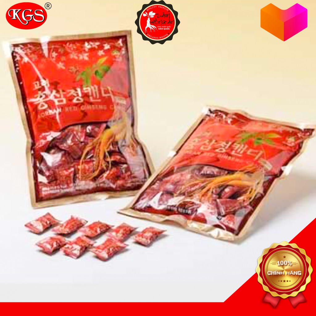 Kẹo hồng sâm CHÍNH HÃNG KGS NHẬP KHẨU - Sản Xuất Hàn Quốc 300g (Có đường/Không đường)