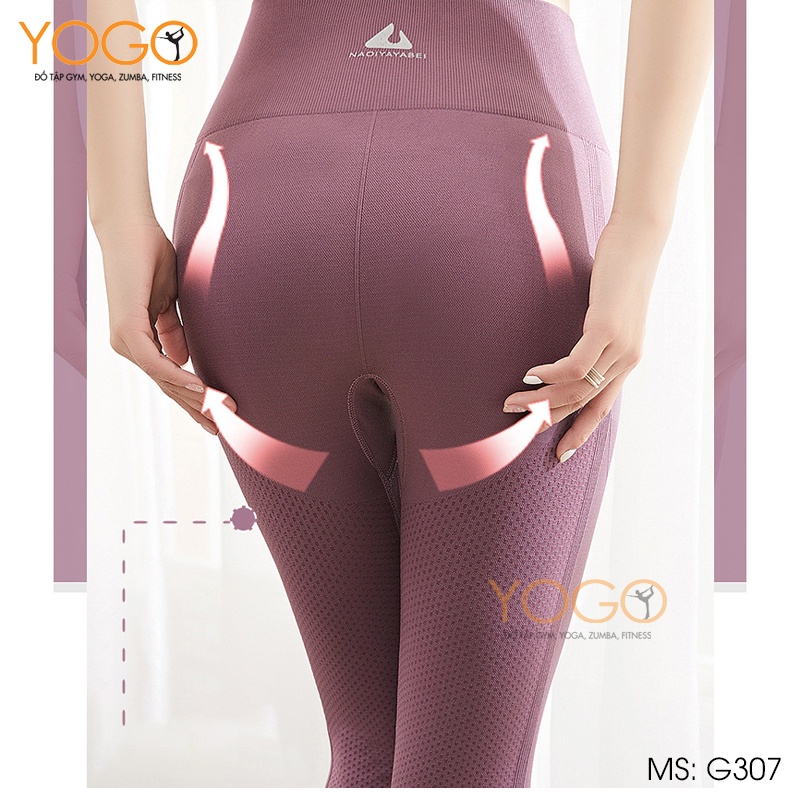 Quần tập gym yoga nữ quần legging nữ cạp cao nâng mông tôn dáng co giãn gen bụng định hình YOGO G307