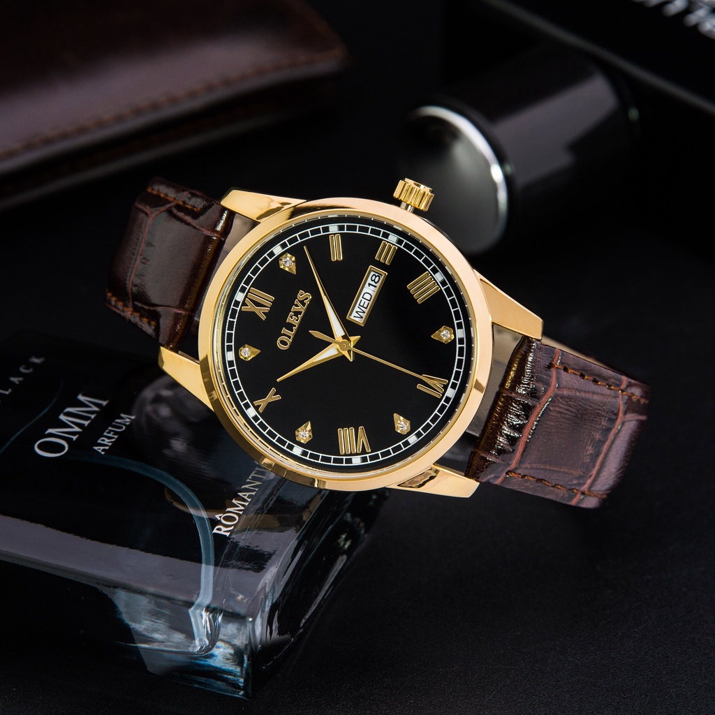 Đồng Hồ - Đồng Hồ Nam Olevs Dây Da Cao Cấp, Mặt Đính Đá Sang Trọng, Kiểu Dáng Lịch Lãm, Năng Động - Bảo Hành 12 Tháng | BigBuy360 - bigbuy360.vn