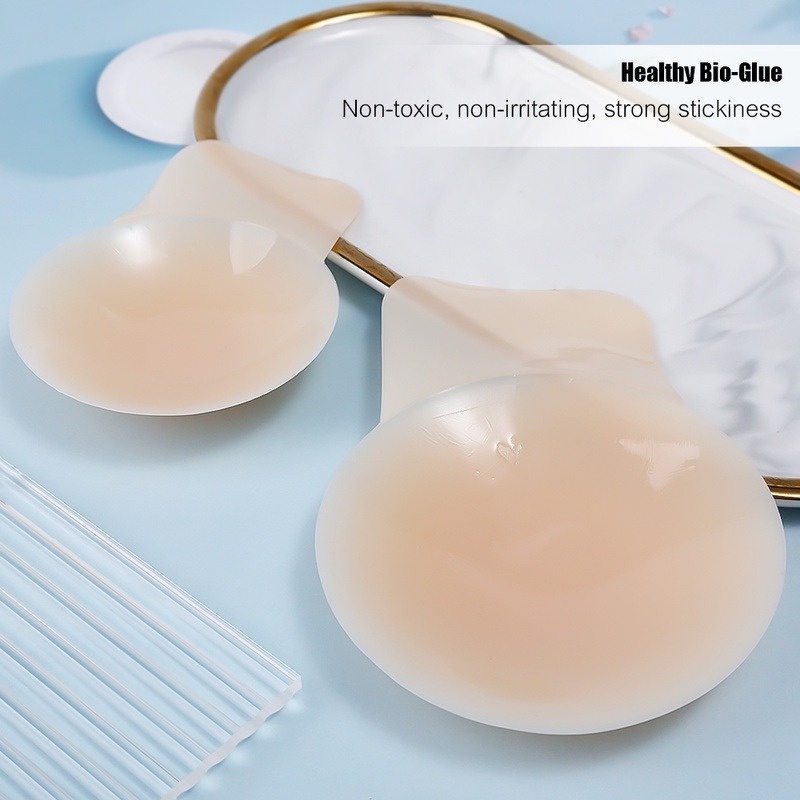 1 Cặp Miếng Dán Ngực Silicone Vô Hình Chống Chảy Xệ Thân Thiện Với Làn Da