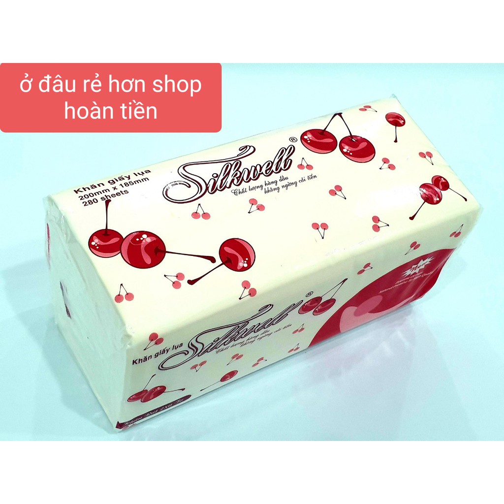 {SẢN PHẨM} Giấy ăn silkwell 1 hộp 280 tờ mềm mịn hàng đẹp giá lại hạt rẻ