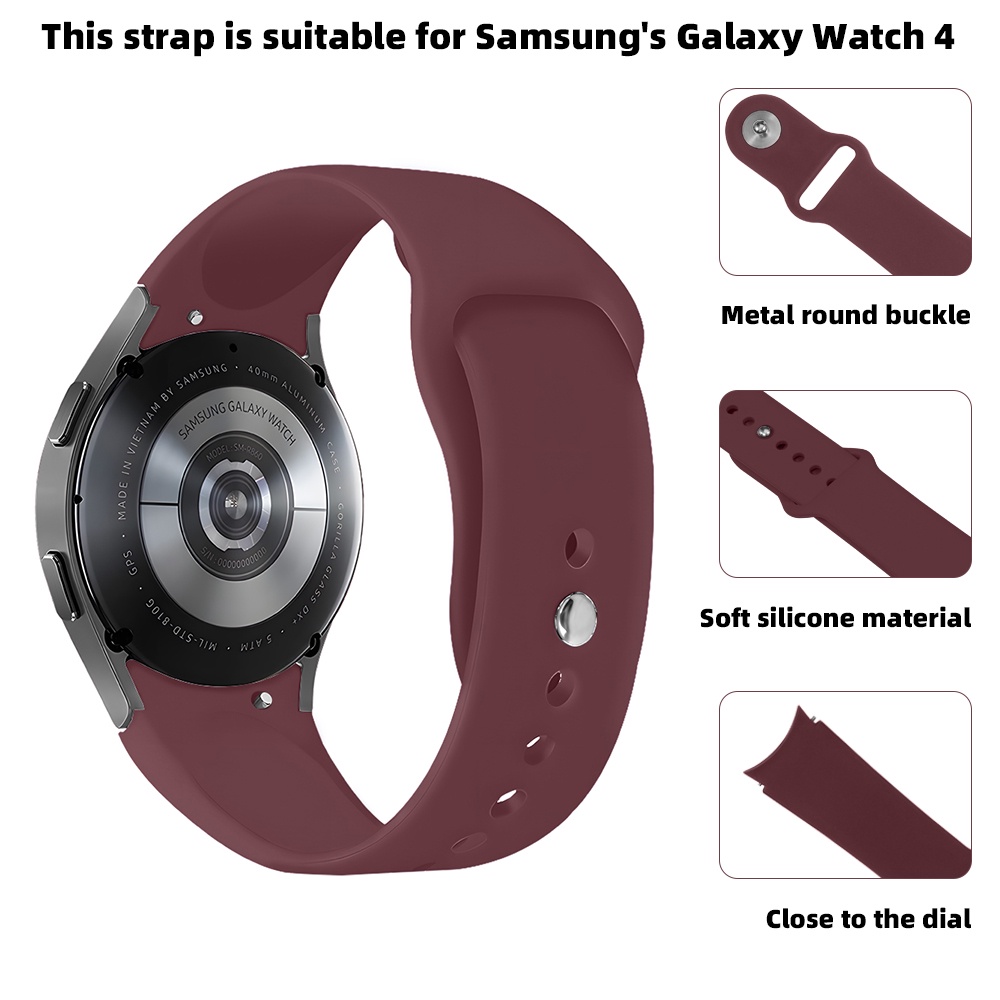 Dây Đeo Silicon Cho Đồng Hồ Thông Minh Samsung Galaxy Watch 4 classic 46mm 42mm 4 44mm 40mm