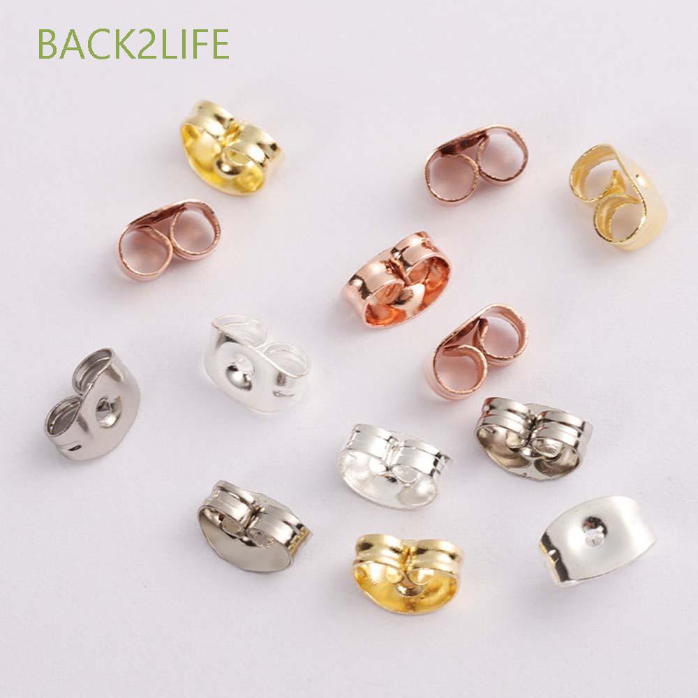 BACK2LIFE 100pcs Ear Stopper|Color Earring Blocked Earrings Back 6x4.5mm Accessories Small Back Stoppers Fit DIY Ear Stud Jewelry Making Supplies/Multicolor