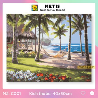 Tranh tô màu số hoá METIS Tranh phong cảnh bãi biển C001