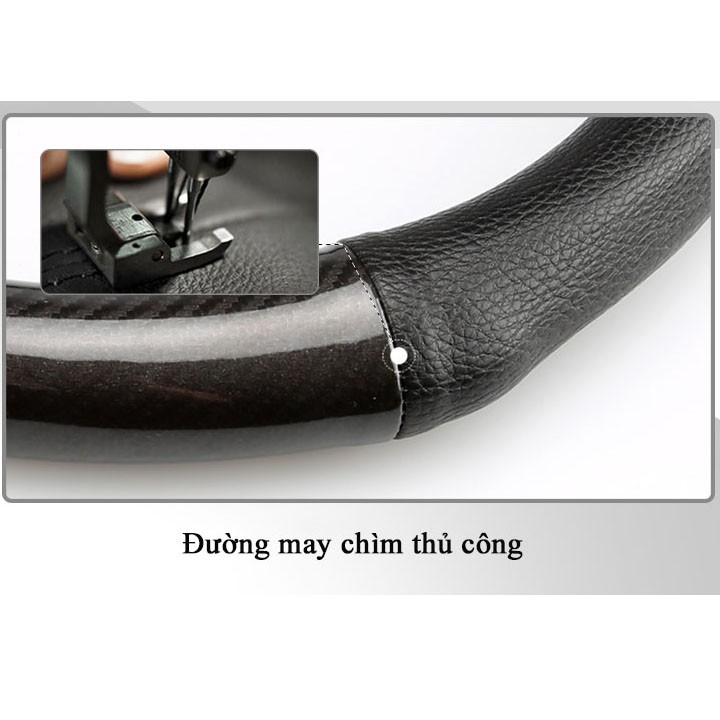 🔥HCM-Bọc vô lăng cacbon cao cấp có logo theo các hãng xe- đủ logo