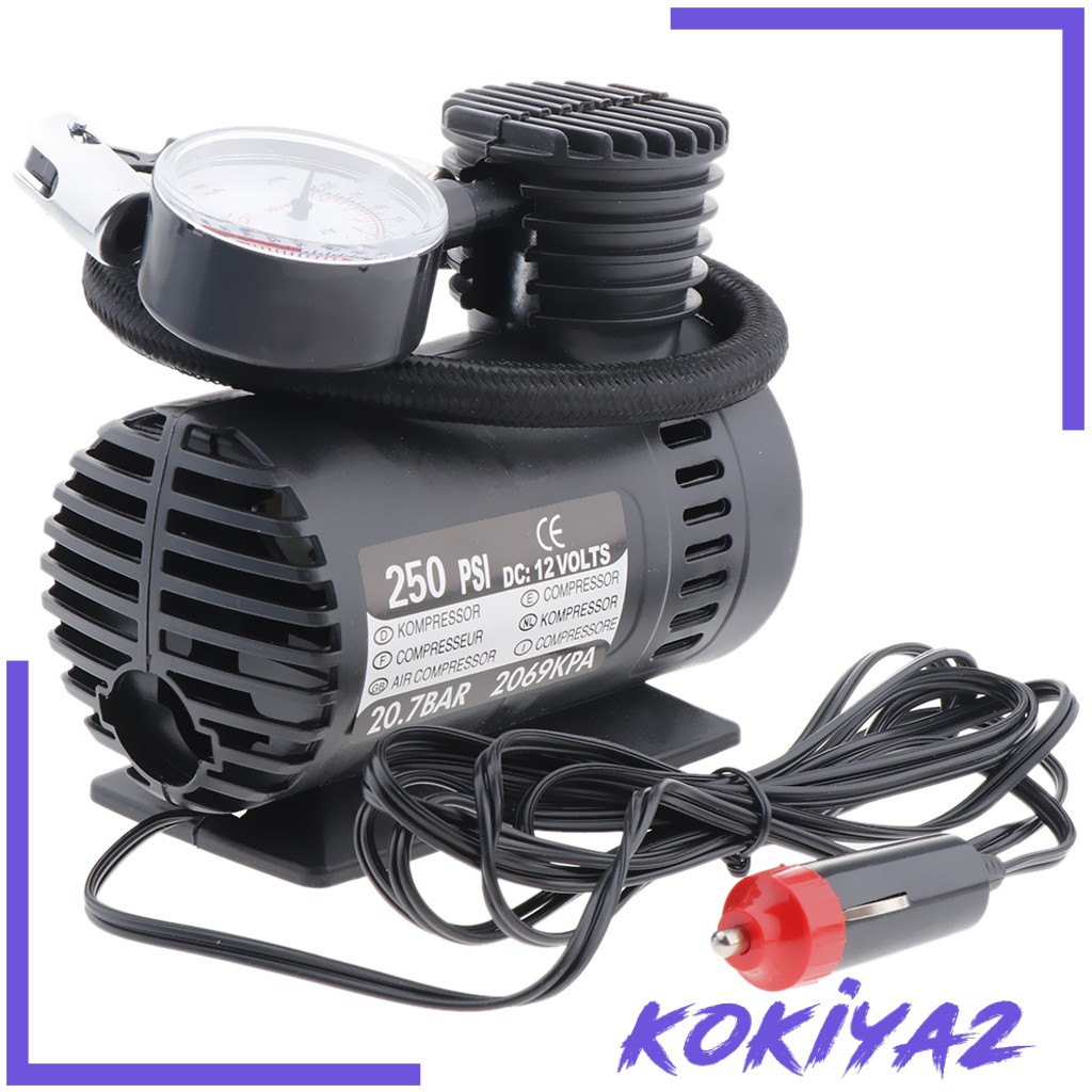 Máy Nén Khí Mini Kokaya2 300 Psi 12v Kèm Đồng Hồ Đo Áp Suất Lốp Xe Hơi