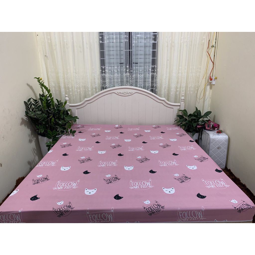 Drap bọc đệm chống thấm nước chất liệu cotton thoáng mát loại xịn 1,6x2m hoặc 1,8x2m - Ga trải giường bảo vệ nệm