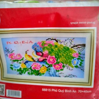 Tranh thêu Phú quý bình an KT 70*40cm(hình thật)