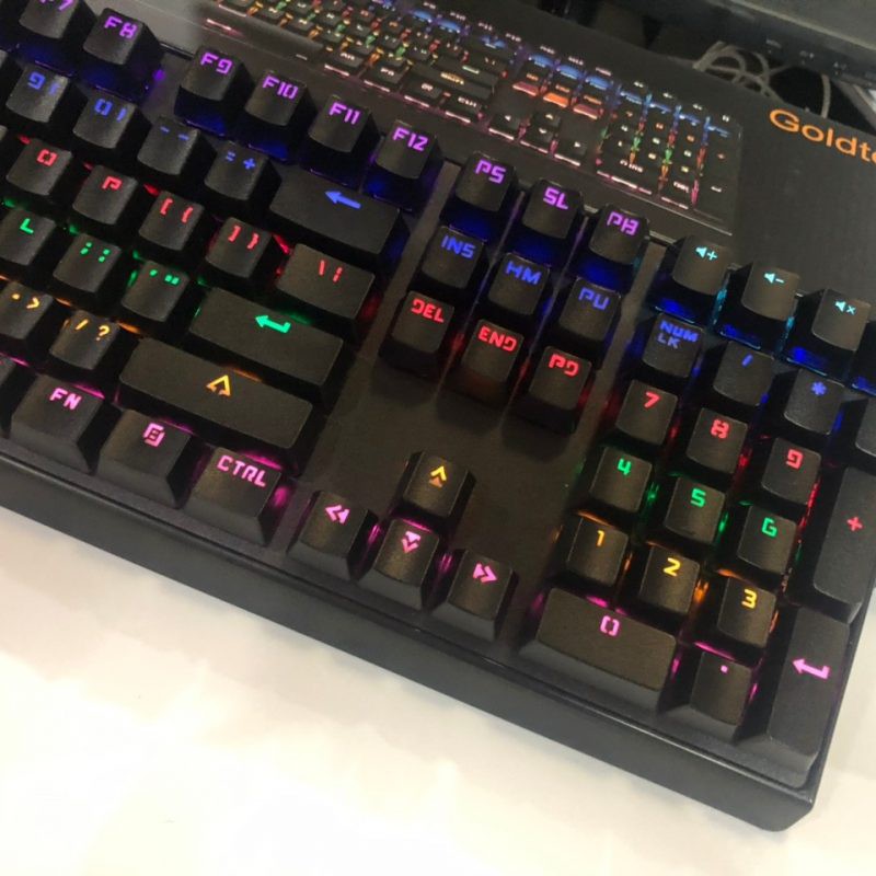 BÀN PHÍM CƠ GOLDTECH K25 LED RAINBOW BLUE SWITCH CÓ KÊ TAY | BigBuy360 - bigbuy360.vn