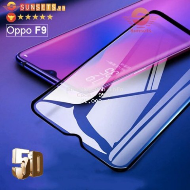 Kính cường lực Oppo F9 (Hàng Loại 1) , Dầy, Siêu Mịn, Siêu cứng