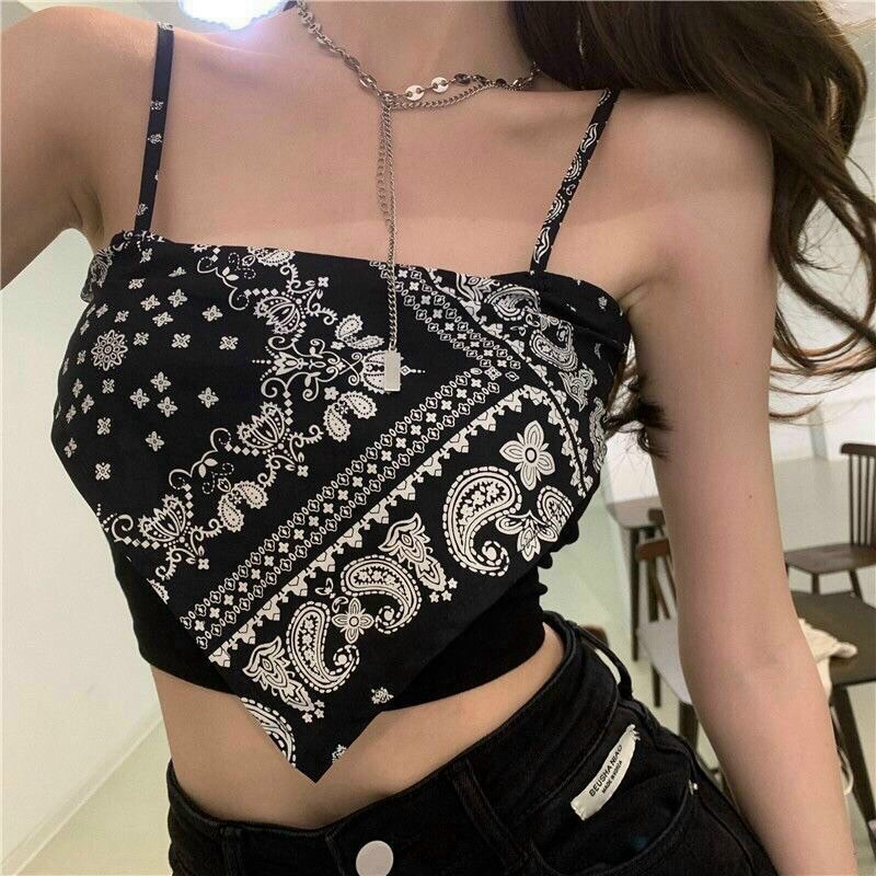 Áo 2 dây croptop yếm kèm mút ngực