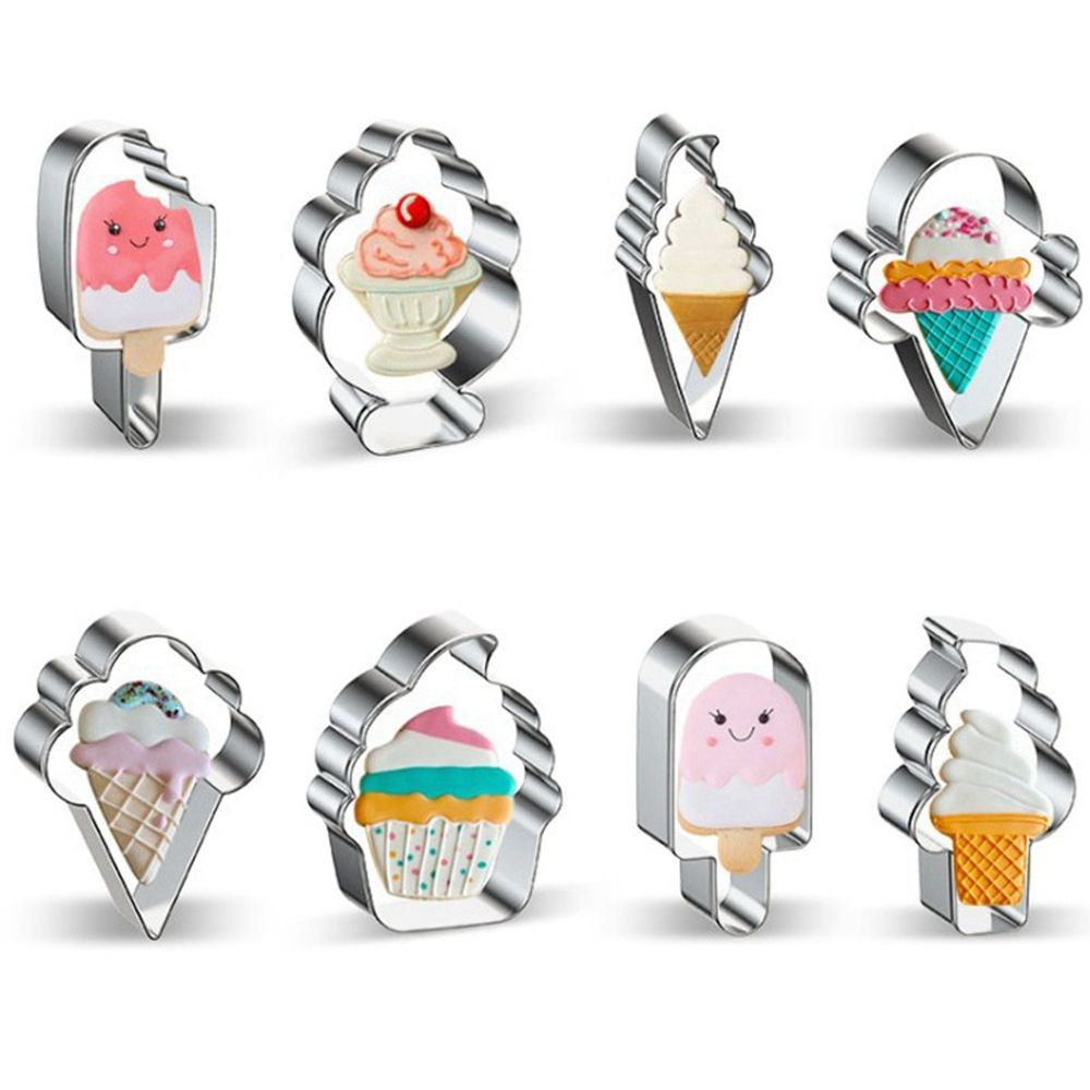 Khuôn Làm Bánh Quy Bằng Thép Không Gỉ Hình Cây Kem Diy