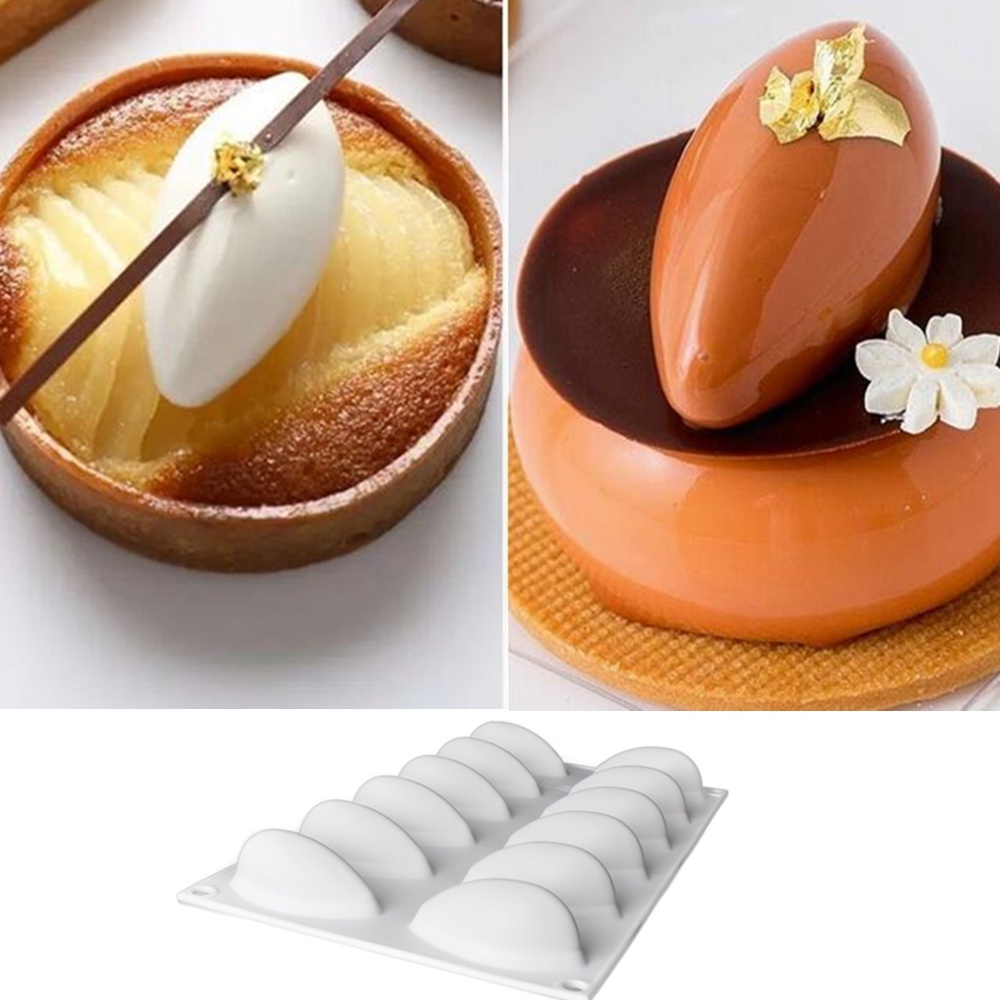 Khuôn Silicone 12 Ngăn Làm Bánh Mousse Hình Quả Xoài/Chanh Sáng Tạo