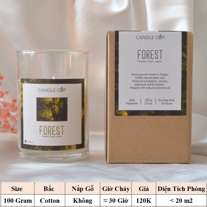 Nến Thơm không khói AGAYA Candle Cup - Mùi FOREST