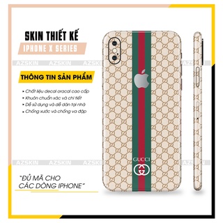 Miếng Dán Skin Gucci IPhone X/XS/XR/XS Max |SK_IPLB89| Film Cao Cấp Cắt Khuôn Sẵn Dán Full Lưng Viền, Dễ Dán Tại Nhà
