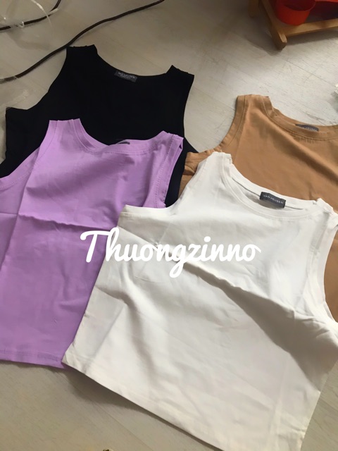 [Ảnh thật/Video] Áo ba lỗ đủ màu phong cách ulzzang Áo croptop Quảng Châu