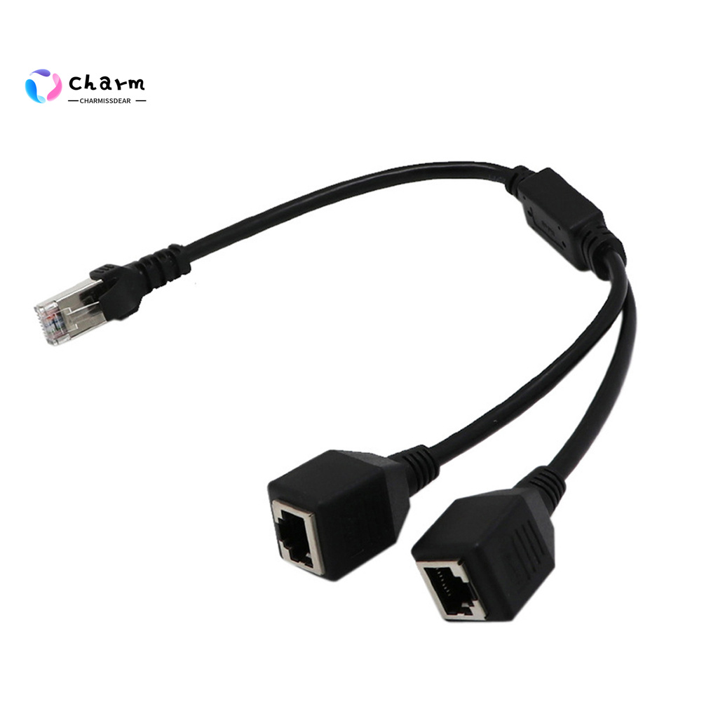 [CM] Stock RJ45 Male to 2 Female Internet Adapter Cable 2-in-1 Plug and Play Copper Household Internet Splitter for Home