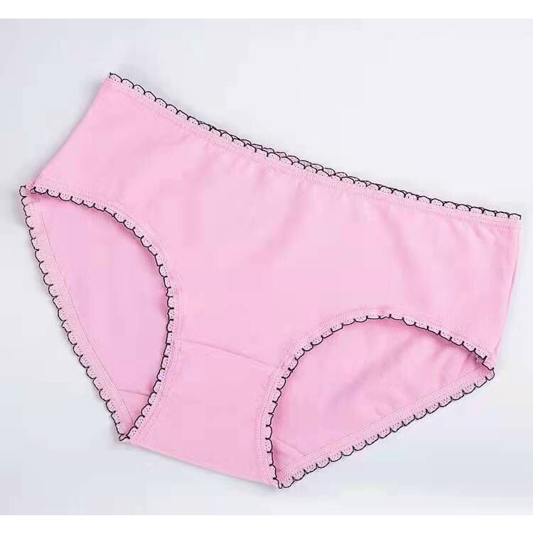 Quần Lót Nữ Cotton Cạp Viền Sóng Kháng Khuẩn Mềm Mịn Nhiều Màu Sắc Trẻ Trung FreeSize
