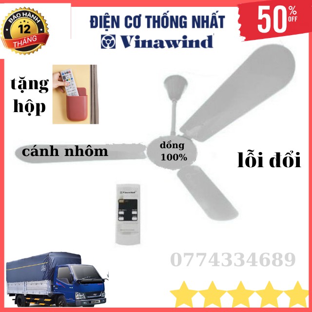 [Chính Hãng- CÓ QUÀ ] Quạt Trần Điện Cơ Thống Nhất -VINAWIND Có Đều Kển Từ Xa- QT--1400X- cánh nhôm