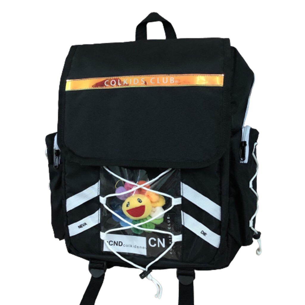 Balo Đi Học Nam Nữ - Balo Thời Trang Colkids Club SS4 Đen Cá Tính BL05