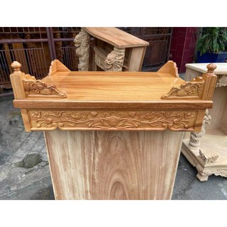 Bàn thờ treo tường chạm hoa sen gỗ gõ đỏ 60CM