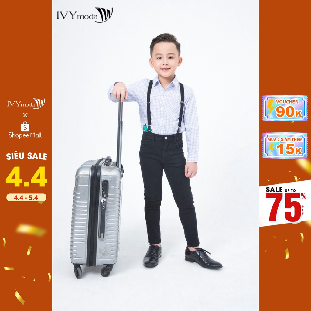 [NHẬP WABRTL5 GIẢM 10% TỐI ĐA 50K ĐH 250K ]Áo sơ mi dài tay bé trai IVY moda MS 17K0954