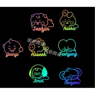 Sticker Dán BOMB Hologram Hình Nhân Vật BTS COOKY TATA CHIMMY SHOOKY (K66)