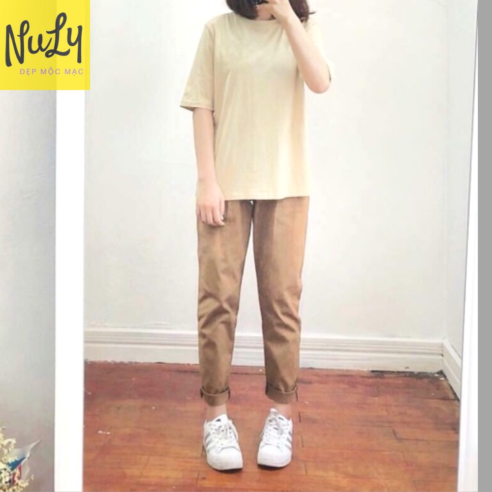 [CHẤT ĐẸP] Quần Kaki Nữ Unisex Ống Suông Sắn Gấu Hiện Đại, Cá Tính Freesize Dưới 60kg | BigBuy360 - bigbuy360.vn