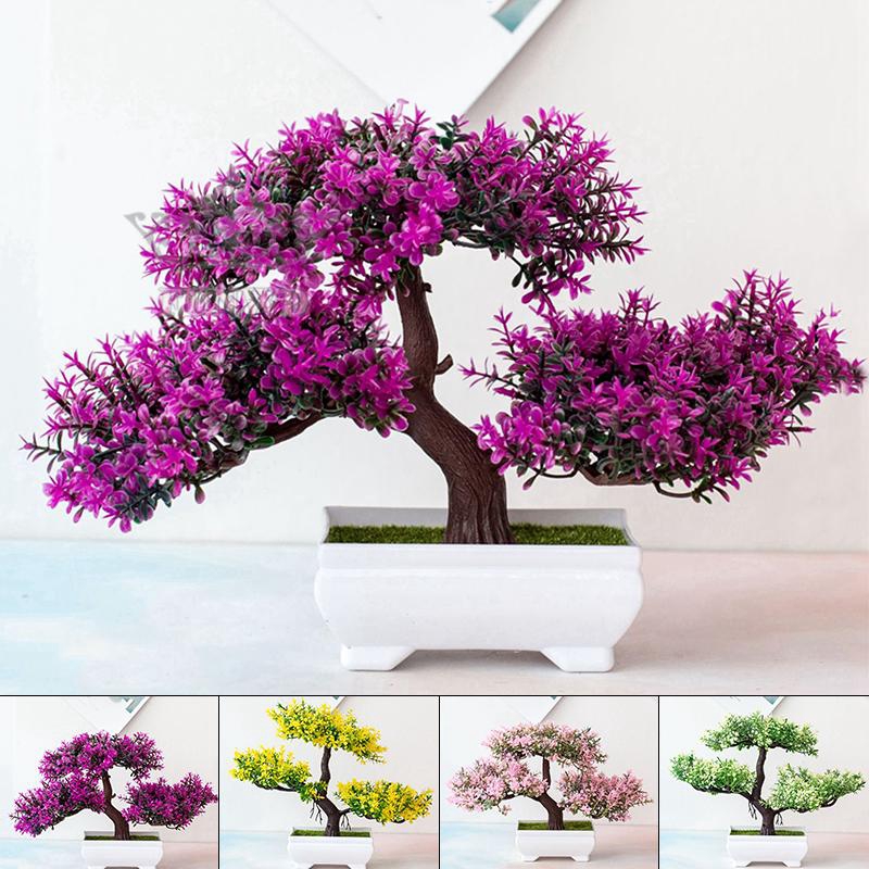 Chậu cây nhân tạo bằng nhựa trang trí cho nội thất