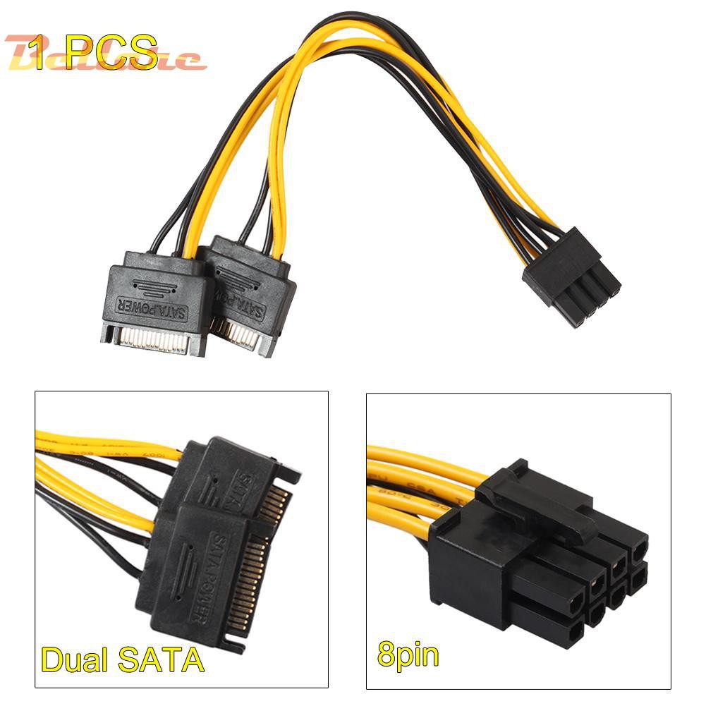 Thắt Lưng Thiết Kế Đơn Giản Thời Trang Cho Nữ✯1 Dây Cáp Nguồn Chuyển Đổi 15Pin SATA Male Sang PCIe 8Pin (6 + 2) Male | BigBuy360 - bigbuy360.vn