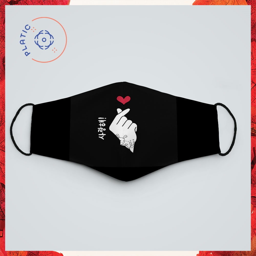 khẩu trang y tế trẻ em In Hình Kpop Trái Tim PLATIC Vải Poly Cotton 100%, Ngăn Bụi Mịn, Kháng Khuẩn, 2021 Bảo Vệ Toàn Di