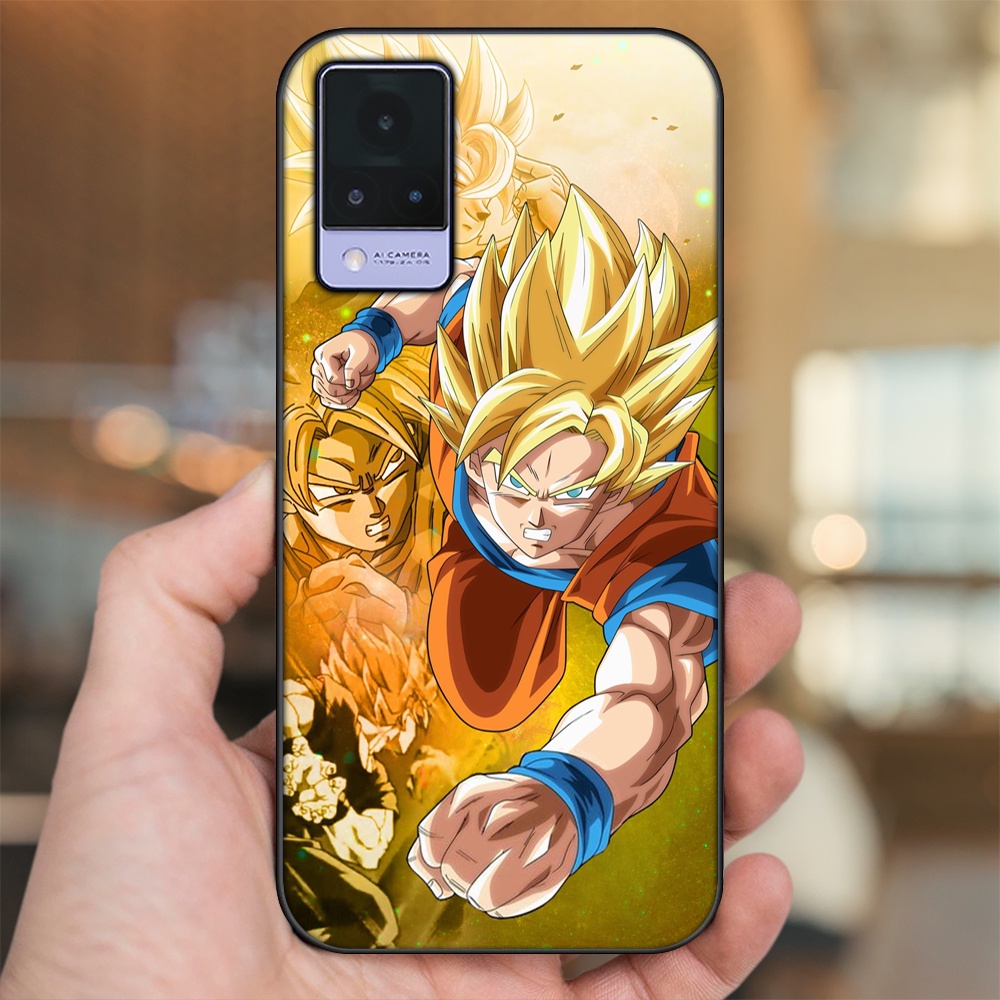 Ốp lưng Vivo V21 viền đen in hình Goku Dragon Ball