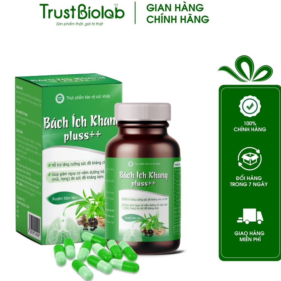 Bách Ích Khang Pluss++ – Hỗ trợ giảm nguy cơ viêm đường hô hấp do sức đề kháng kém - DƯỢC BIOLAB