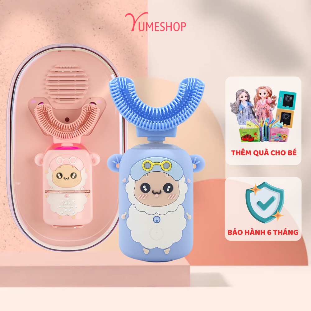 Bàn chải đánh răng điện chữ U cho bé Lanbeibei, máy đánh răng chữ U cao cấp 3 chế độ toàn diện, phù hợp bé từ 2 tuổi