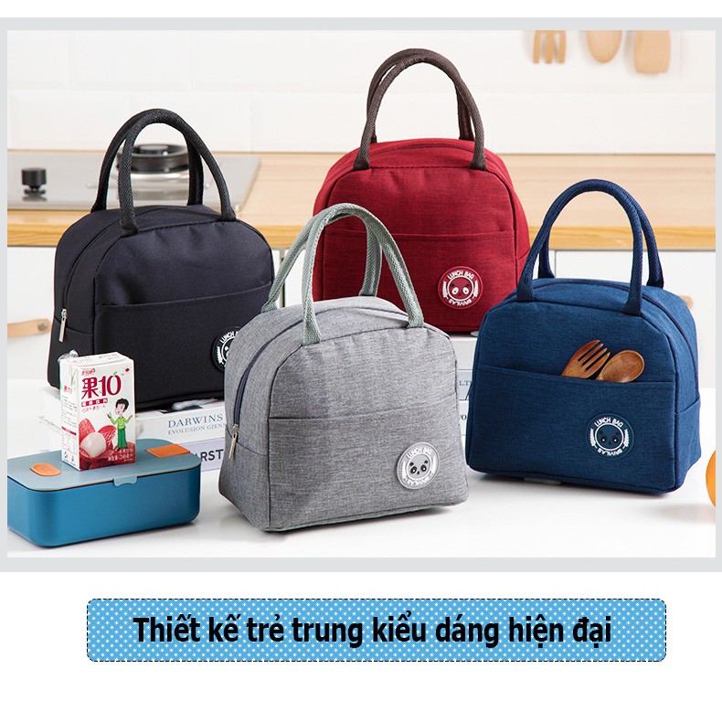 Túi giữ nhiệt đựng cơm size lớn bằng vải vải oxford đa năng, túi đựng hộp cơm văn phòng giữ nhiệt tiện ích TT- HOME