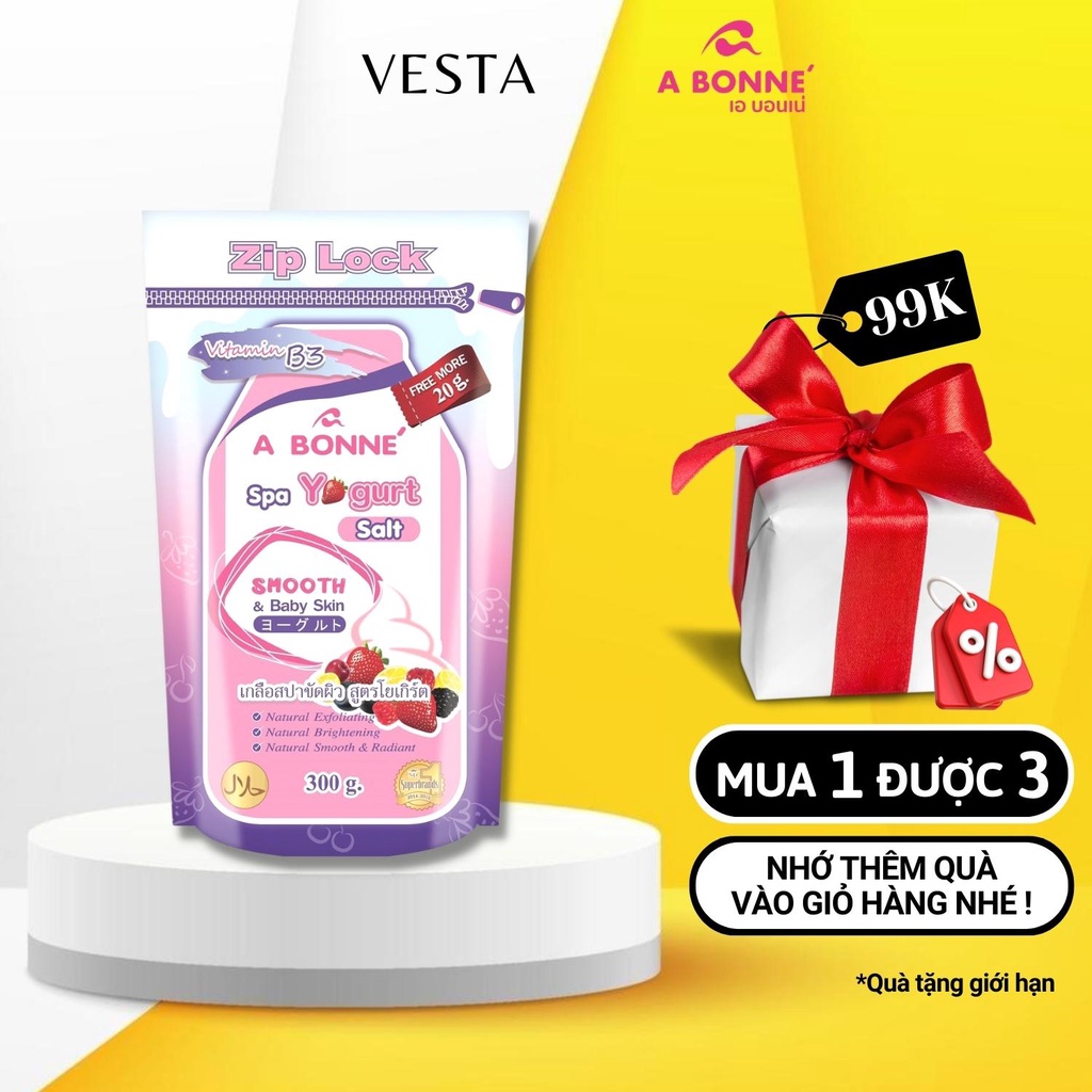 Muối Tắm Sữa Chua A Bonne Tẩy Tế Bào Chết Spa Yogurt Salt Thái Lan 300gr
