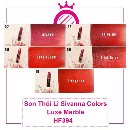 Son Thỏi Lì Sivanna Colors Luxe Marble HF394