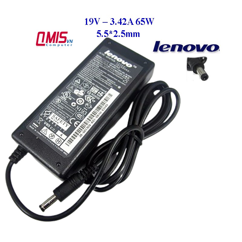 Sạc laptop Lenovo – IBM 19V-3.42A 65W - 5.5*2.5mm - Lenovo IBM Ideapad Y450, Y510, Y530, G430, U110..