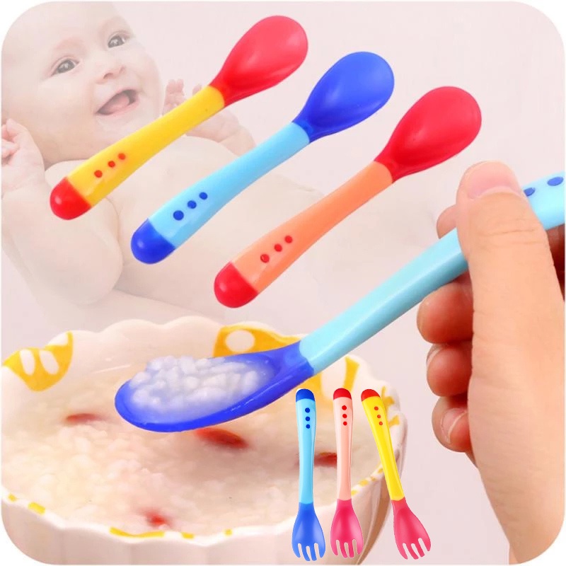 Muỗng Silicone Đổi Màu Giữ Nhiệt An Toàn Cho Bé- Thìa Cảm Ứng Nhiệt Độ