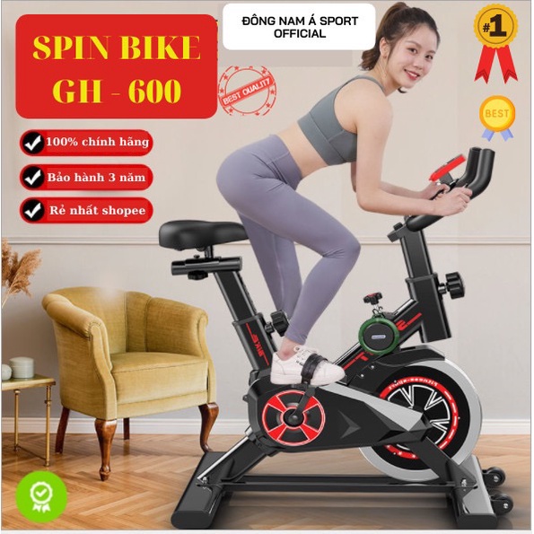 Xe đạp tập thể dục Sport GH600, xe đạp thể dục tại nhà, tặng kèm má phanh dự phòng, dây curoa