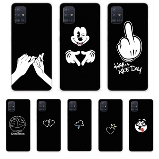 Ốp Lưng Samsung Galaxy A11 A21 A21S A31 A51 A71 TPU mềm Case Cá tính đen tuyền Two