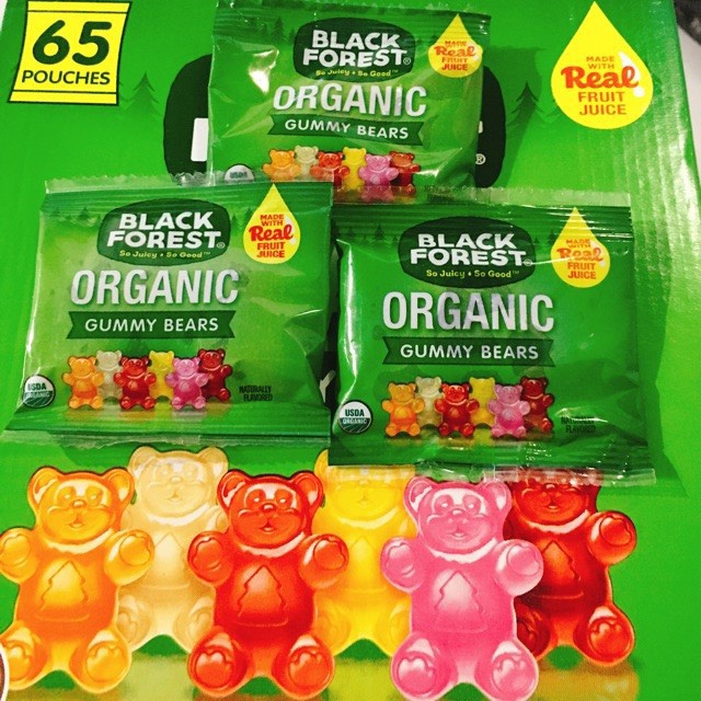 Kẹo dẻo gấu vị trái cây date 12/2023 hữu cơ Black Forest Gummy Bear hộp 1.5Kg gồm 65 bịch nhỏ - EDS Hàng Mỹ