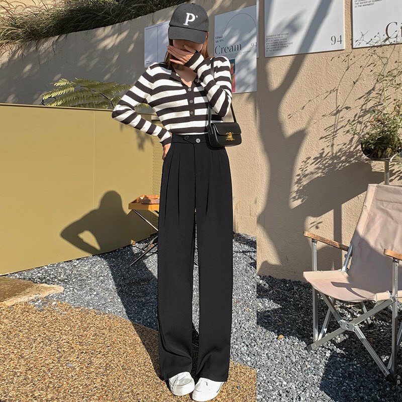 Quần suông khuy lệch _ Hàng Quảng Châu