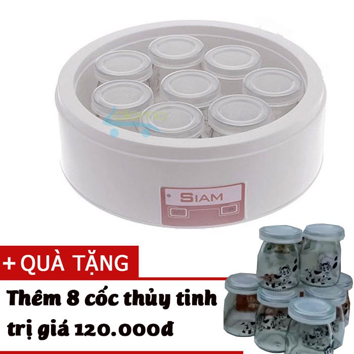 Máy làm sữa chua Việt Nam 8 cốc thủy tinh SIAM SM-8C