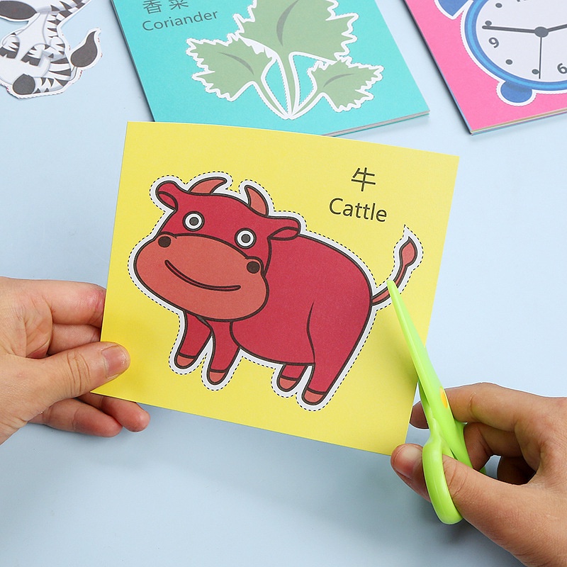 Bộ đồ chơi cắt giấy hình động vật nhiều màu sắc cho trẻ em DIY TTD332