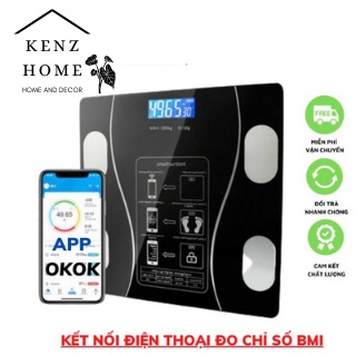 Cân điện tử đo chỉ số cơ thể thông minh, cân điện tử sức khỏe kết nối bluetooth tính chỉ số BMI - Bảo hành 6 tháng