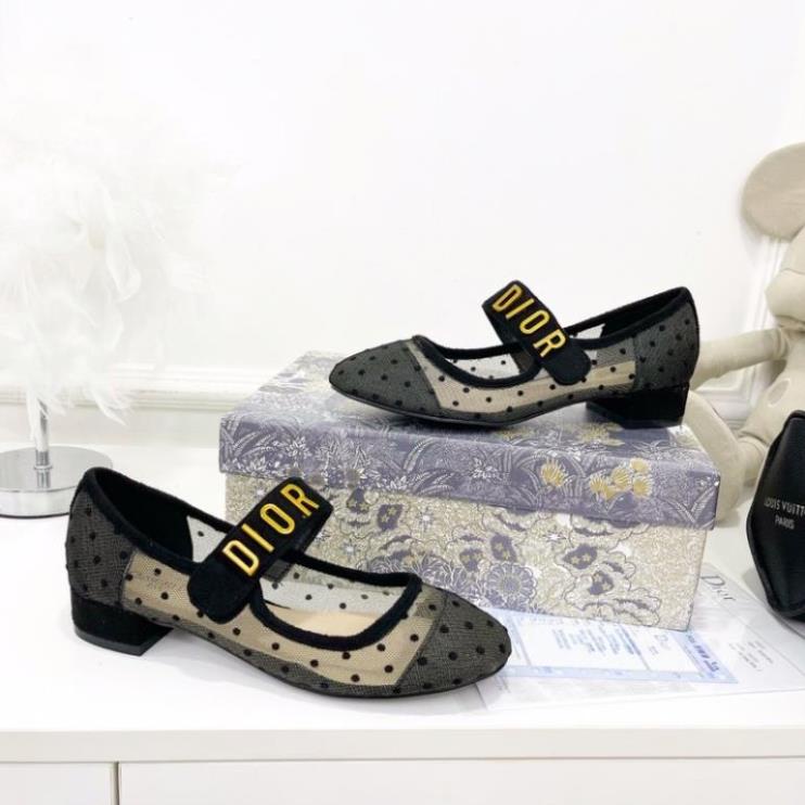 giày búp bê dior lưới bi hàng fullbox bill túi giấy quảng châu cao cấp . .