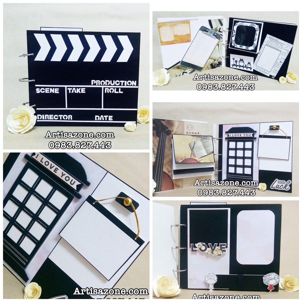 Album ảnh dán mini - Scrapbook handmade (Đọc kỹ mô tả từng sản phẩm)