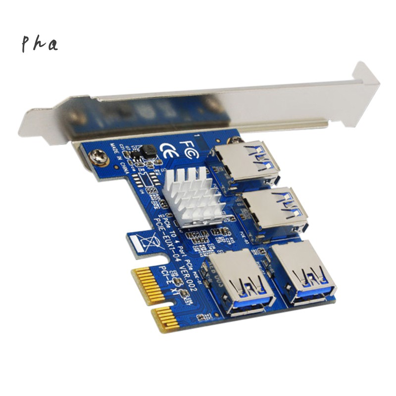 Card Chuyển Đổi Pci 1 Sang 4 Cổng Usb 3.0 Cho Đào Bitcoin