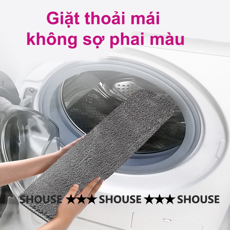 Thảm Lau Chân Chùi Chân KRS01 Shouse 3D nhà tắm nhà bếp chống trượt cao cấp khách sạn siêu thấm hút nước đế cao su